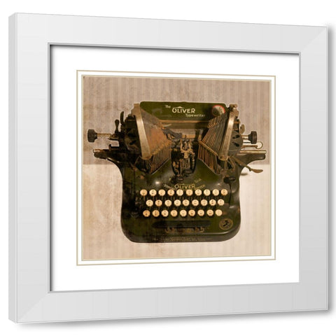 Typewriter 01 Oliver White Modern Wood Framed Art Print with Double Matting by LightBoxJournal