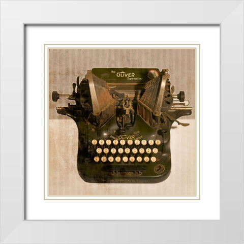 Typewriter 01 Oliver White Modern Wood Framed Art Print with Double Matting by LightBoxJournal