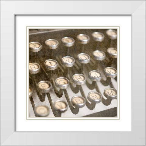 Typewriter 02 Royal keys 1 White Modern Wood Framed Art Print with Double Matting by LightBoxJournal