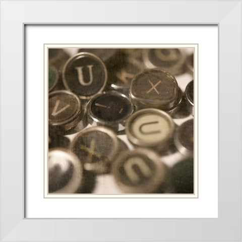 Typewriter 02 Royal keys 3 White Modern Wood Framed Art Print with Double Matting by LightBoxJournal