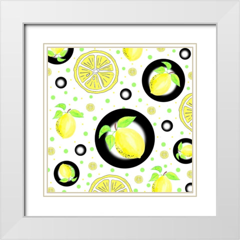 Easy Peasy Lemon 3 White Modern Wood Framed Art Print with Double Matting by LightBoxJournal