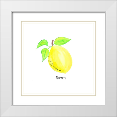 Easy Peasy Lemon Kitchen 1 White Modern Wood Framed Art Print with Double Matting by LightBoxJournal