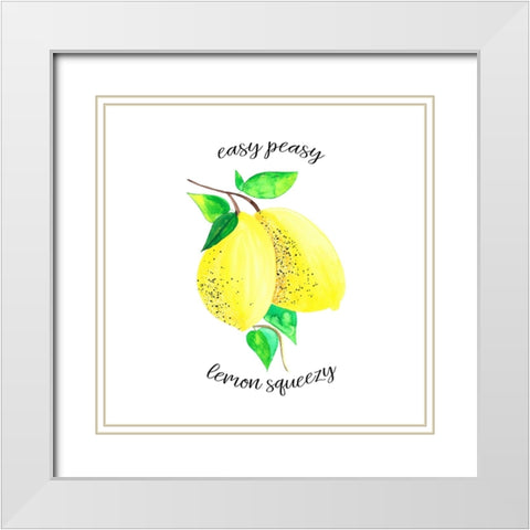 Easy Peasy Lemon Kitchen 2 White Modern Wood Framed Art Print with Double Matting by LightBoxJournal