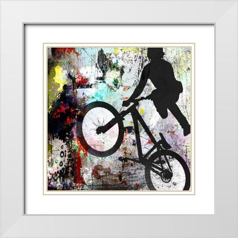 Extreme BMX 2 White Modern Wood Framed Art Print with Double Matting by LightBoxJournal