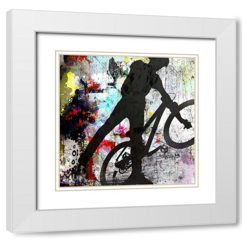 Extreme BMX 3 White Modern Wood Framed Art Print with Double Matting by LightBoxJournal