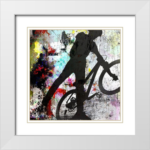 Extreme BMX 3 White Modern Wood Framed Art Print with Double Matting by LightBoxJournal