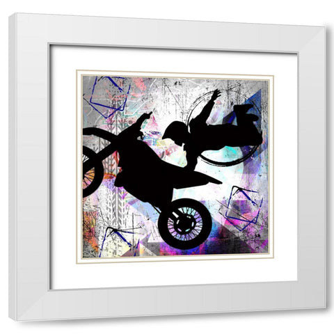 Extreme Motocross 3 White Modern Wood Framed Art Print with Double Matting by LightBoxJournal