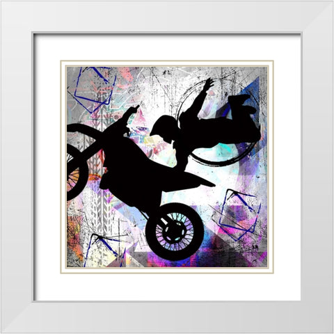 Extreme Motocross 3 White Modern Wood Framed Art Print with Double Matting by LightBoxJournal