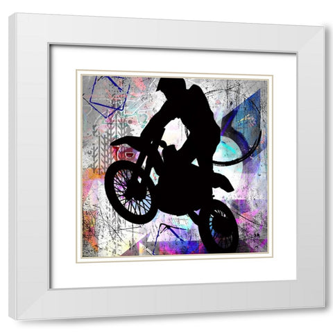 Extreme Motocross 4 White Modern Wood Framed Art Print with Double Matting by LightBoxJournal