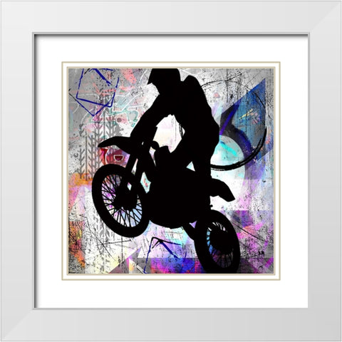 Extreme Motocross 4 White Modern Wood Framed Art Print with Double Matting by LightBoxJournal