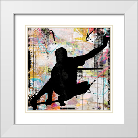Extreme Skate Boarder 3 White Modern Wood Framed Art Print with Double Matting by LightBoxJournal