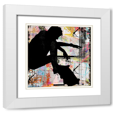 Extreme Skate Boarder 4 White Modern Wood Framed Art Print with Double Matting by LightBoxJournal