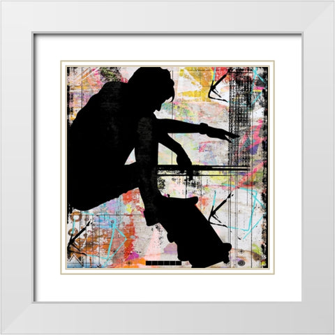 Extreme Skate Boarder 4 White Modern Wood Framed Art Print with Double Matting by LightBoxJournal