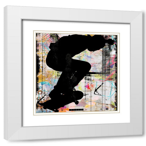 Extreme Skate Boarder 5 White Modern Wood Framed Art Print with Double Matting by LightBoxJournal