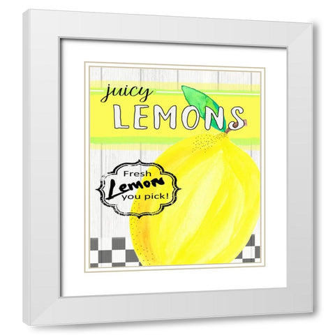 Farm House Lemon vintage sign 1 White Modern Wood Framed Art Print with Double Matting by LightBoxJournal