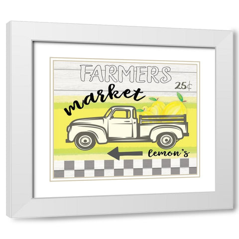 Farm House Lemon vintage sign 2 White Modern Wood Framed Art Print with Double Matting by LightBoxJournal