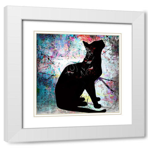 Playful Kitty 6 White Modern Wood Framed Art Print with Double Matting by LightBoxJournal