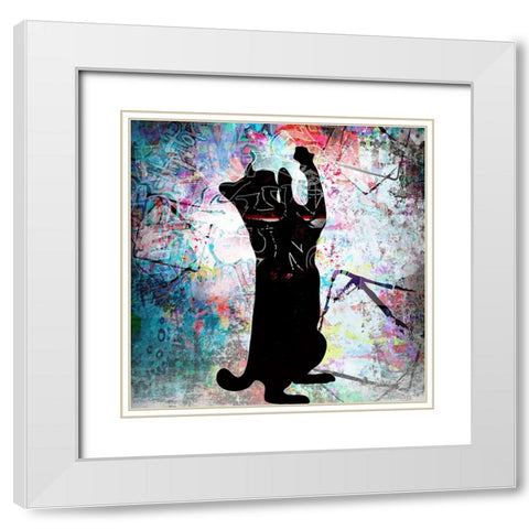 Playful Kitty 8 White Modern Wood Framed Art Print with Double Matting by LightBoxJournal