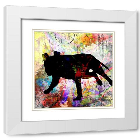 Playful Puppy 2 White Modern Wood Framed Art Print with Double Matting by LightBoxJournal