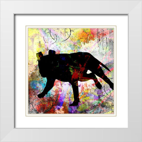 Playful Puppy 2 White Modern Wood Framed Art Print with Double Matting by LightBoxJournal