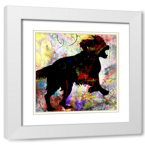 Playful Puppy 4 White Modern Wood Framed Art Print with Double Matting by LightBoxJournal
