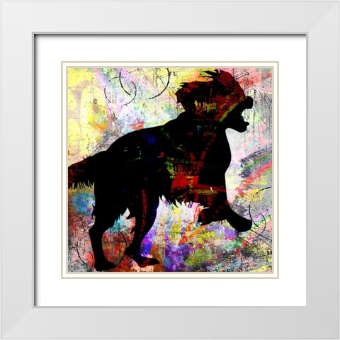 Playful Puppy 4 White Modern Wood Framed Art Print with Double Matting by LightBoxJournal