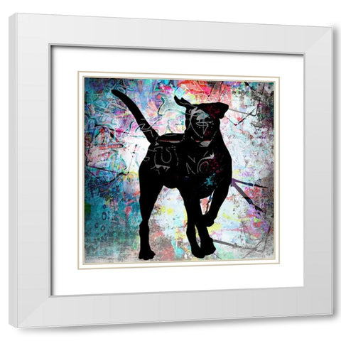 Playful Puppy 5 White Modern Wood Framed Art Print with Double Matting by LightBoxJournal