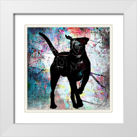 Playful Puppy 5 White Modern Wood Framed Art Print with Double Matting by LightBoxJournal