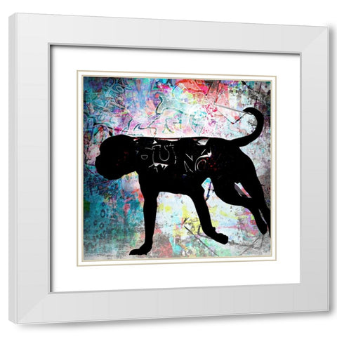 Playful Puppy 7 White Modern Wood Framed Art Print with Double Matting by LightBoxJournal