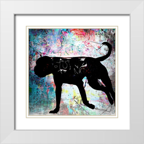 Playful Puppy 7 White Modern Wood Framed Art Print with Double Matting by LightBoxJournal