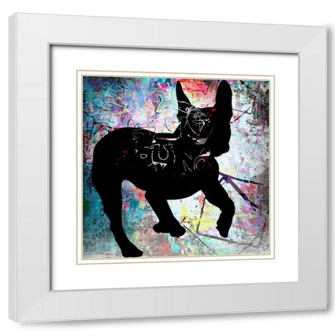 Playful Puppy 8 White Modern Wood Framed Art Print with Double Matting by LightBoxJournal