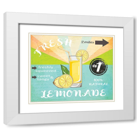Simply Lemonade 1 White Modern Wood Framed Art Print with Double Matting by LightBoxJournal