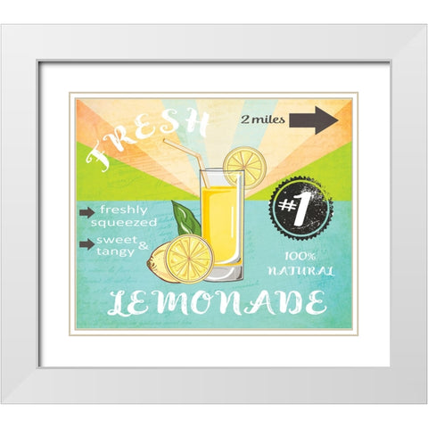 Simply Lemonade 1 White Modern Wood Framed Art Print with Double Matting by LightBoxJournal