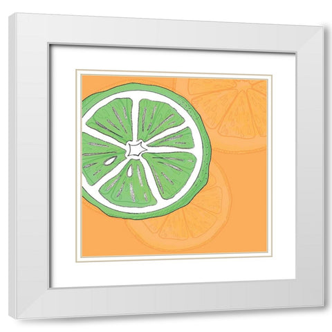 Summer time Citrus fun 2 White Modern Wood Framed Art Print with Double Matting by LightBoxJournal