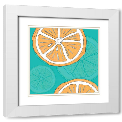 Summer time Citrus fun 3 White Modern Wood Framed Art Print with Double Matting by LightBoxJournal