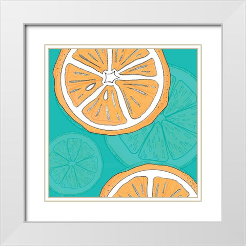 Summer time Citrus fun 3 White Modern Wood Framed Art Print with Double Matting by LightBoxJournal