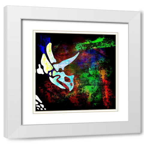 Dino Bones Trieratops series 03 White Modern Wood Framed Art Print with Double Matting by LightBoxJournal