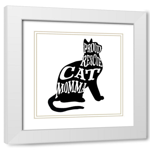 RescueCat 01 White Modern Wood Framed Art Print with Double Matting by LightBoxJournal