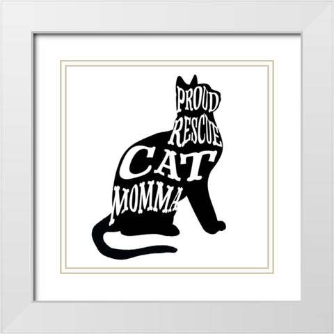 RescueCat 01 White Modern Wood Framed Art Print with Double Matting by LightBoxJournal