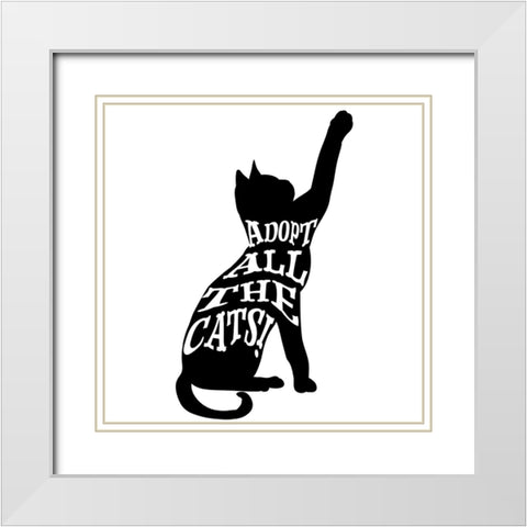 RescueCat 02 White Modern Wood Framed Art Print with Double Matting by LightBoxJournal