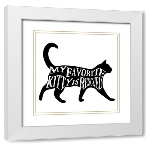 RescueCat 05 White Modern Wood Framed Art Print with Double Matting by LightBoxJournal