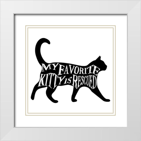 RescueCat 05 White Modern Wood Framed Art Print with Double Matting by LightBoxJournal