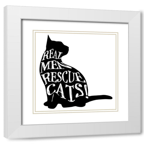 RescueCat 07 White Modern Wood Framed Art Print with Double Matting by LightBoxJournal