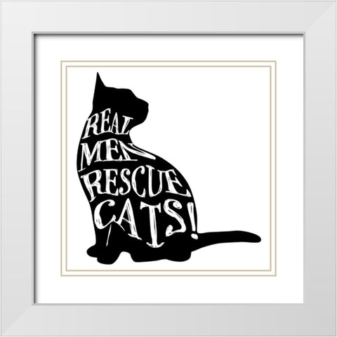 RescueCat 07 White Modern Wood Framed Art Print with Double Matting by LightBoxJournal
