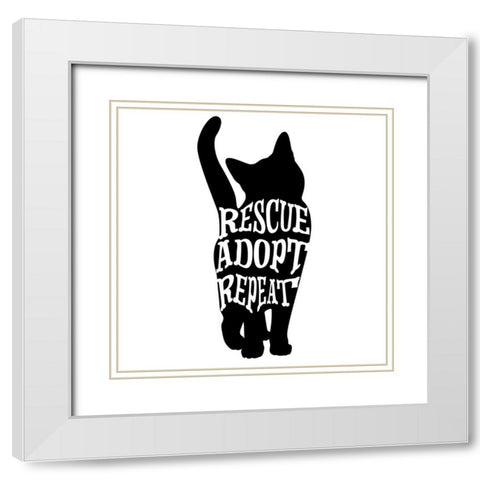 RescueCat 08 White Modern Wood Framed Art Print with Double Matting by LightBoxJournal