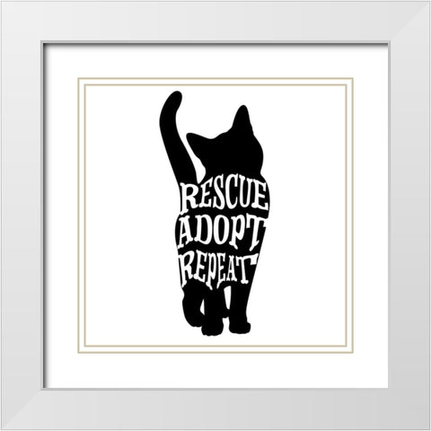 RescueCat 08 White Modern Wood Framed Art Print with Double Matting by LightBoxJournal