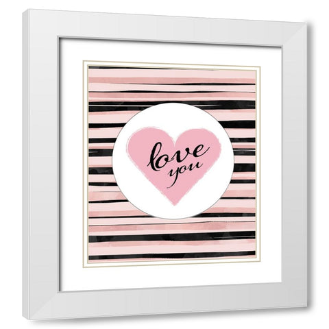 Love you 01 White Modern Wood Framed Art Print with Double Matting by LightBoxJournal