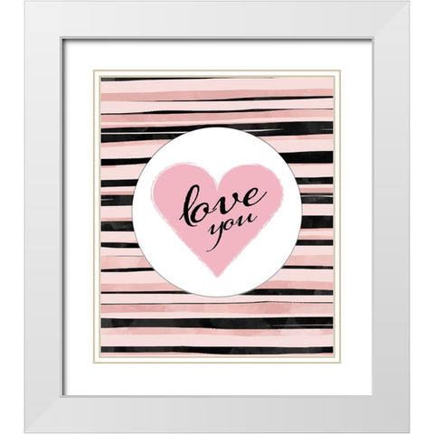 Love you 01 White Modern Wood Framed Art Print with Double Matting by LightBoxJournal