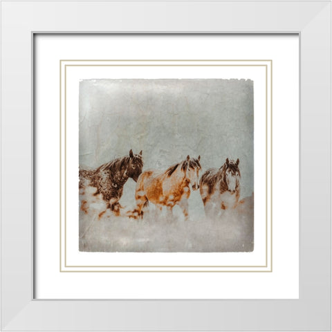 Wild Horses of the Great Basin Lomography 04 White Modern Wood Framed Art Print with Double Matting by LightBoxJournal