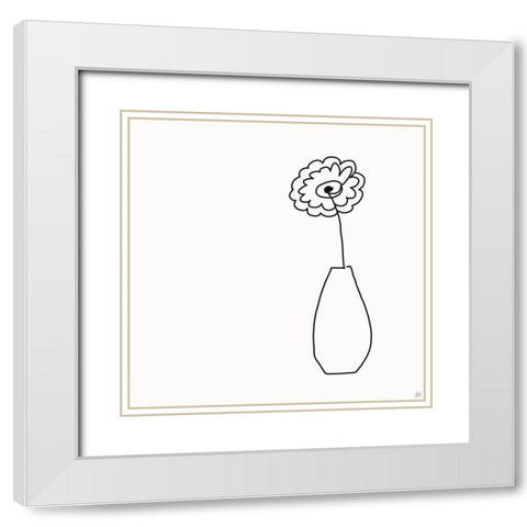 Floral Bouquet 3 White Modern Wood Framed Art Print with Double Matting by Line and Brush